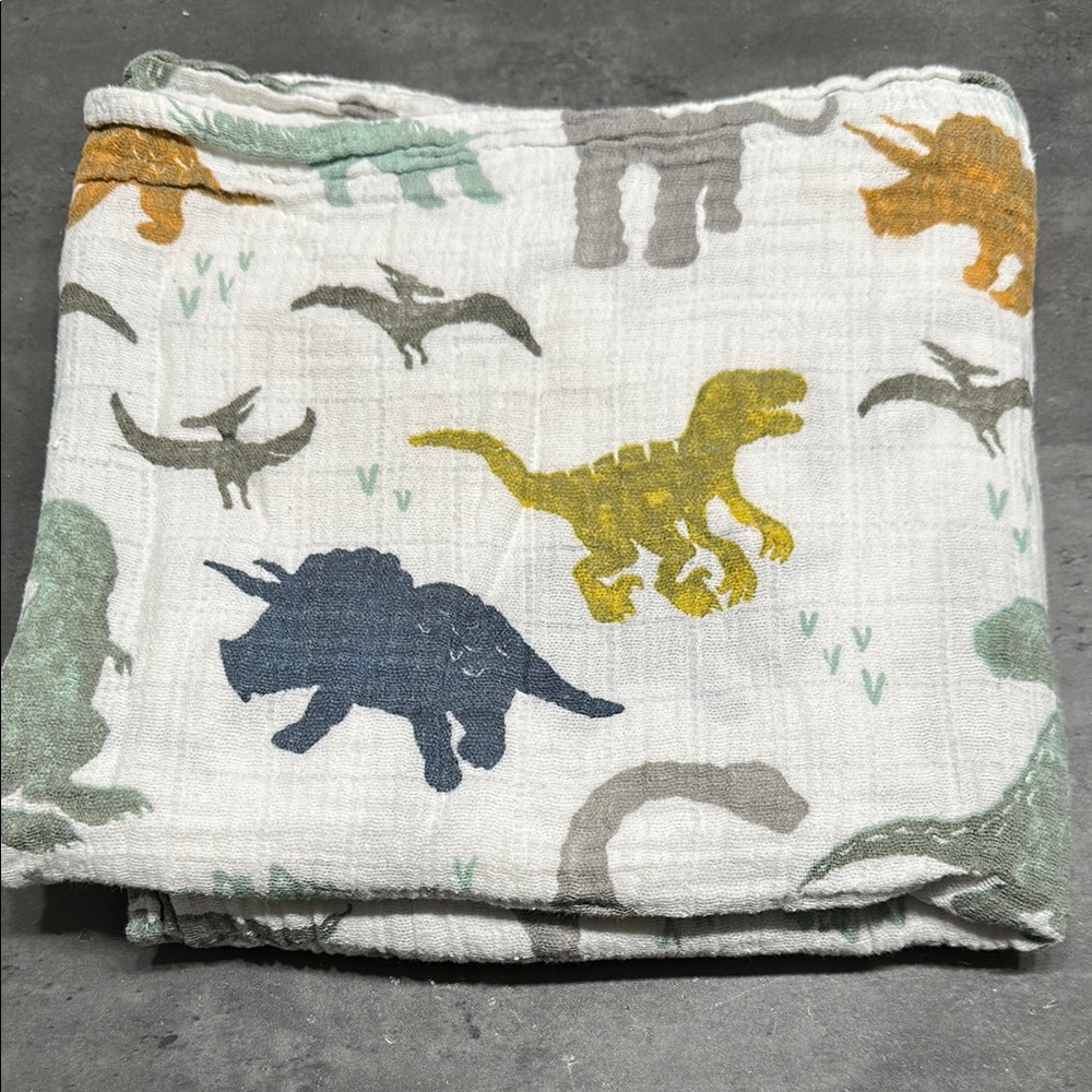 Little Unicorn Dinosaur Print Baby Blanket